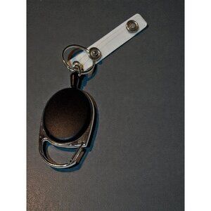 2 Retractable Badge Holder With Carabiner Clip & Key Ring